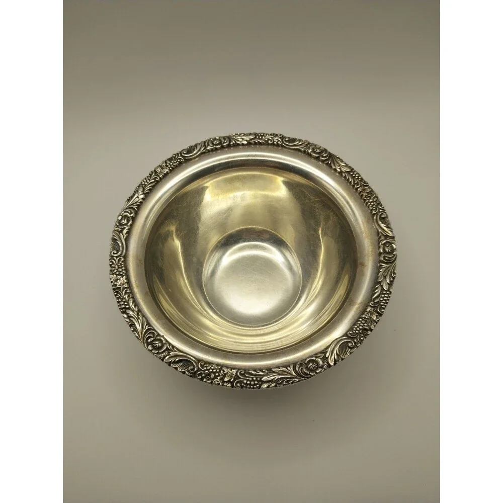 Antique EGW&S 1035 Silver Plated Bowl EG Webster & Son Floral Ornate Vintage